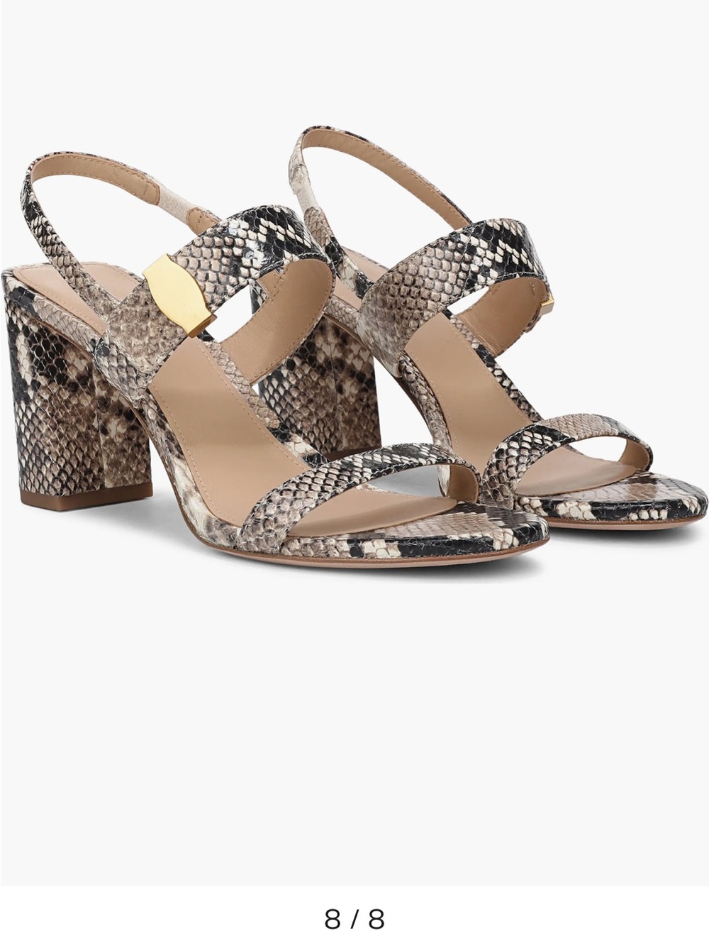 [Veronica Beard] NWT Snake-Print Block Heel Sandals